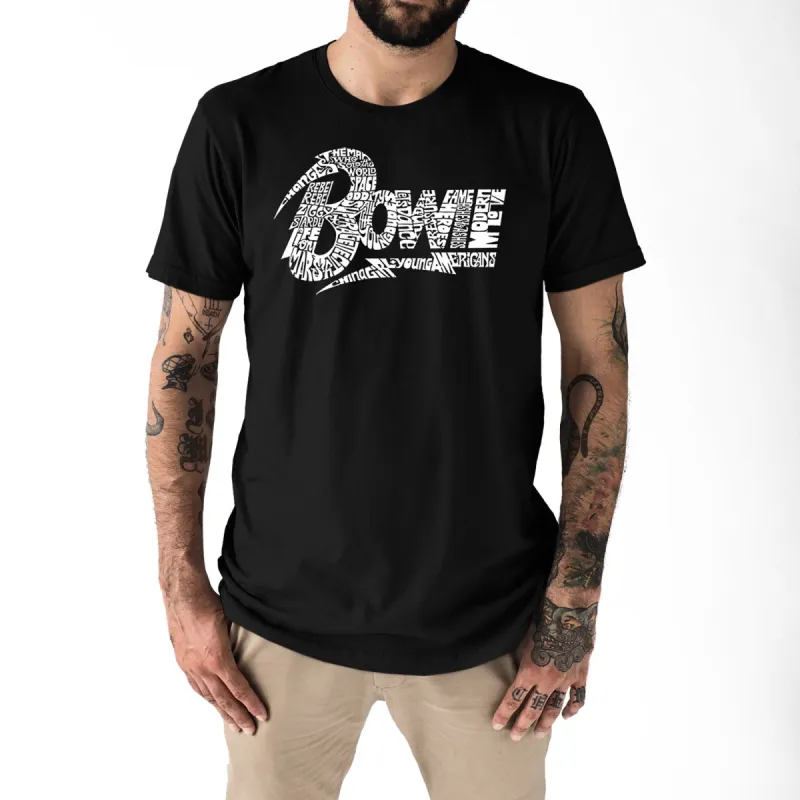 David Bowie Logo  - Men's Premium Blend Word Art T-Shirt sold by LA Pop Art