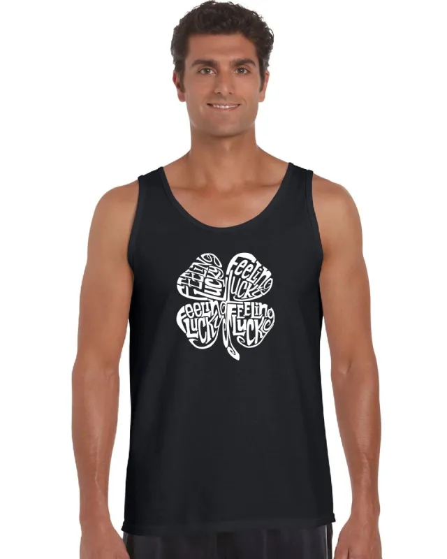 Feeling Lucky - Men's Word Art Tank Top sold by LA Pop Art