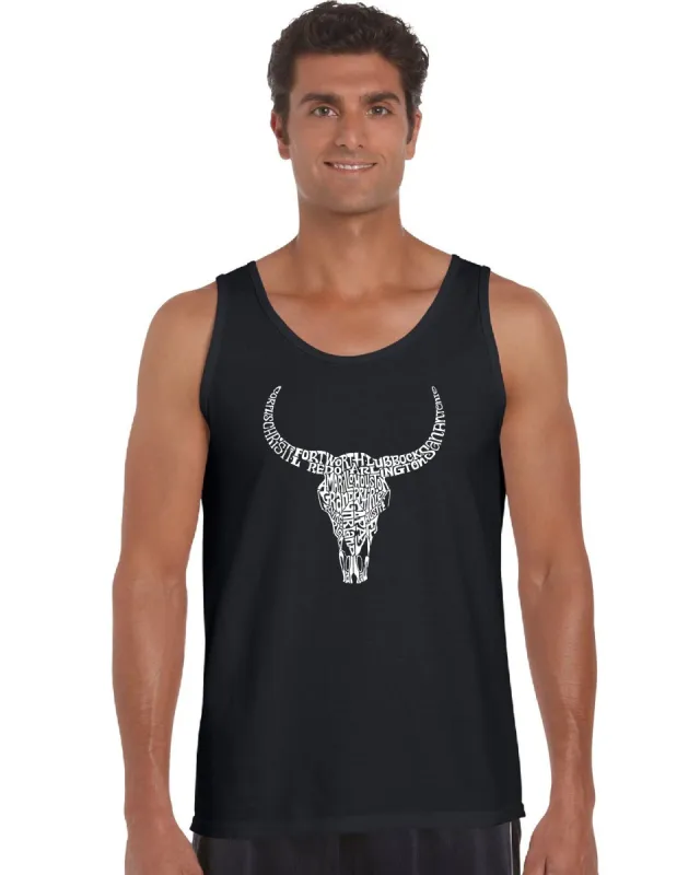Texas Skull - Men's Word Art Tank Top sold by LA Pop Art