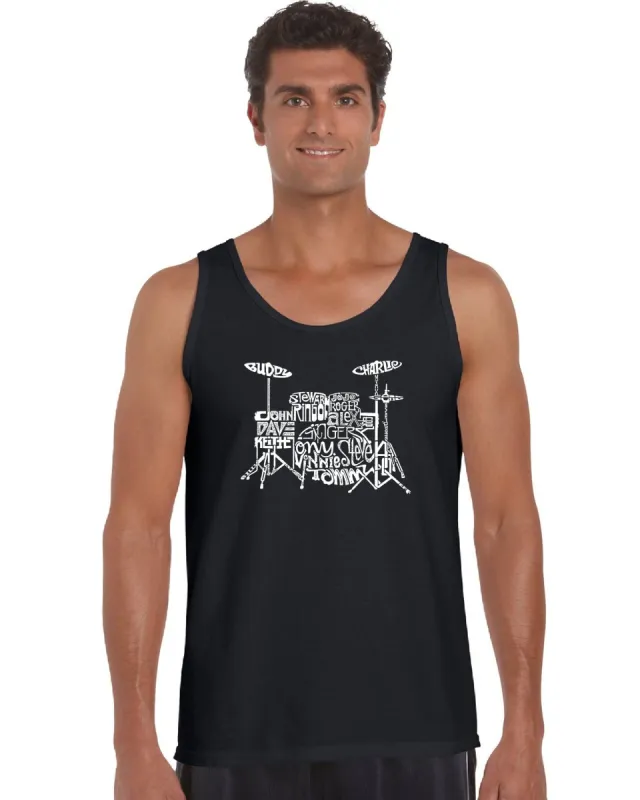 Drums - Men's Word Art Tank Top sold by LA Pop Art
