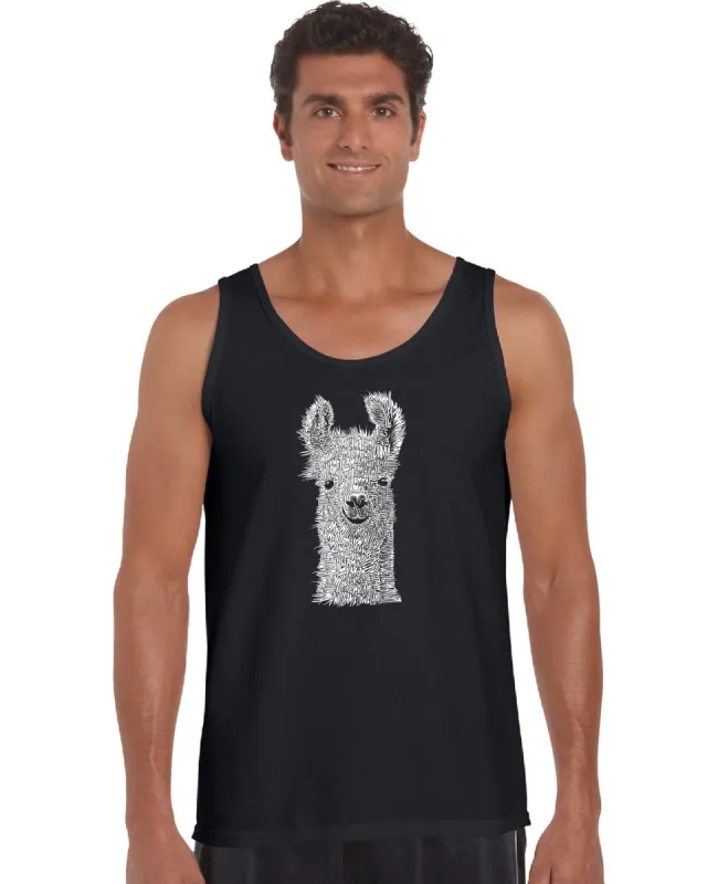 Llama - Men's Word Art Tank Top sold by LA Pop Art