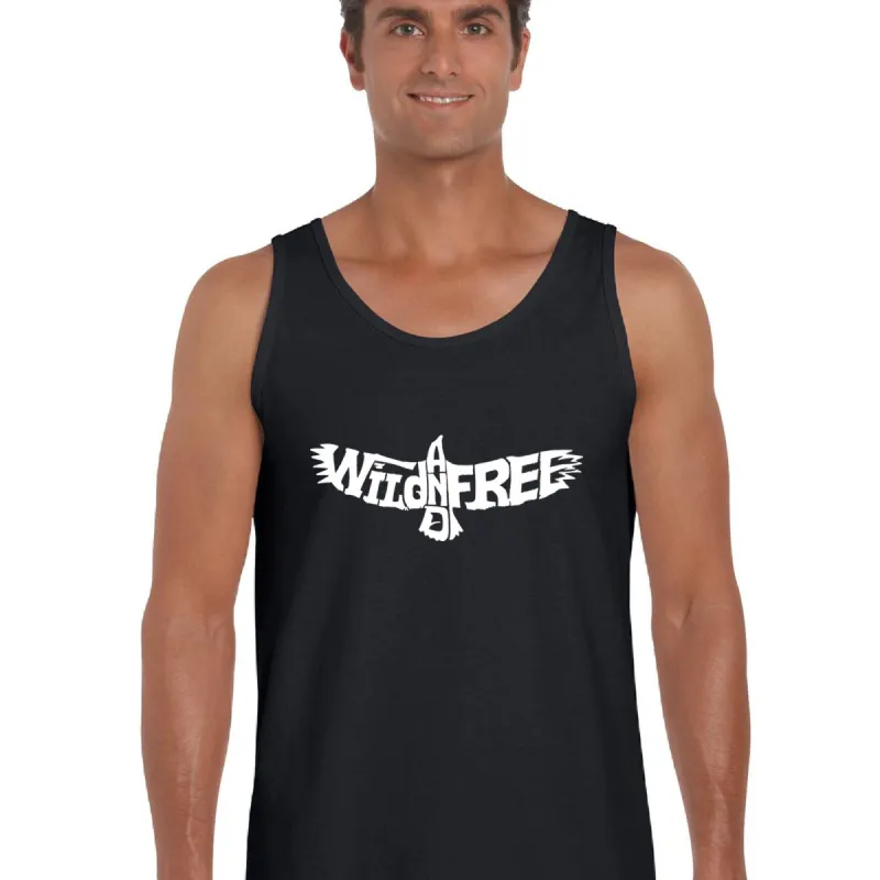 Wild and Free Eagle -  Men's Word Art Tank Top sold by LA Pop Art