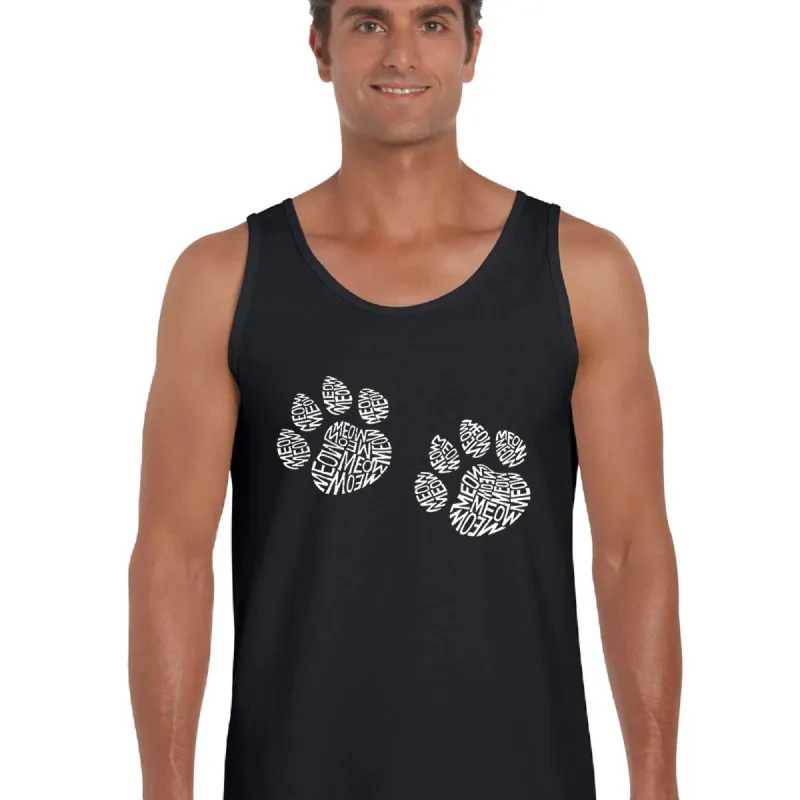Meow Cat Prints -  Men's Word Art Tank Top sold by LA Pop Art