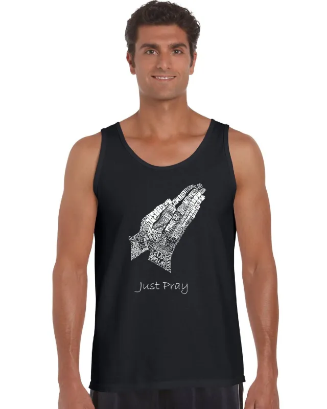 Prayer Hands -  Men's Word Art Tank Top sold by LA Pop Art