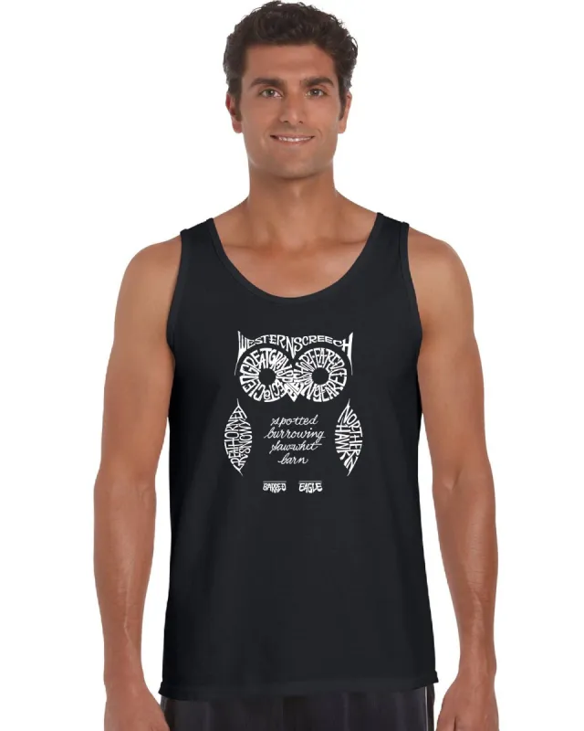 Owl -  Men's Word Art Tank Top sold by LA Pop Art