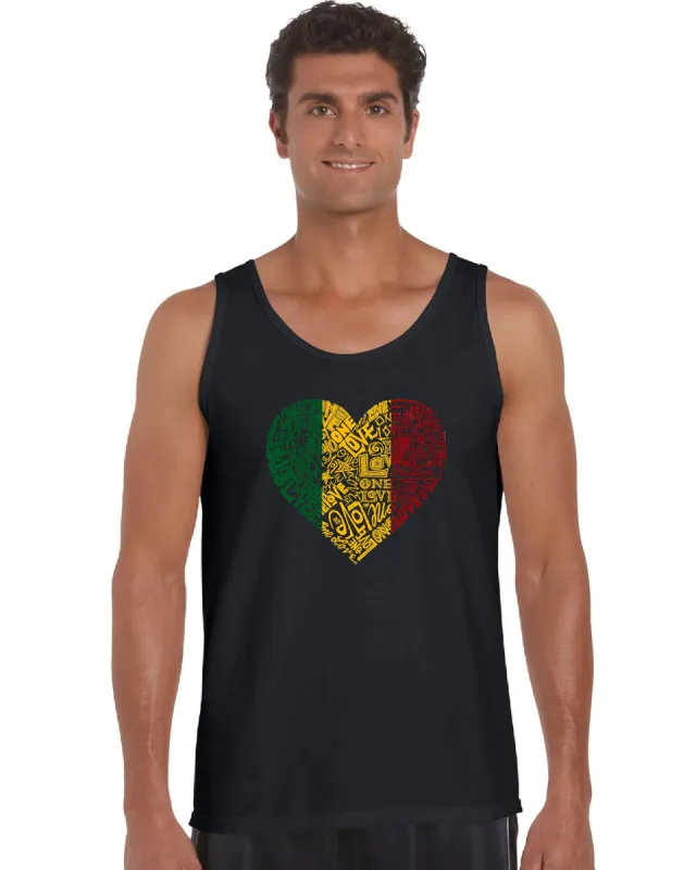One Love Heart -  Men's Word Art Tank Top sold by LA Pop Art