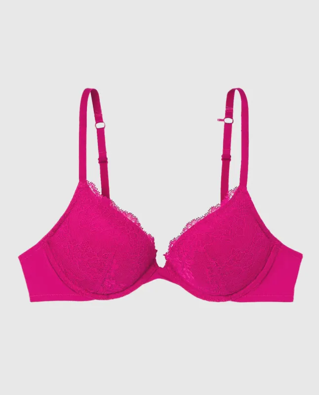 Push Up Plunge Bra with Lace Overlay sold by La SENZA