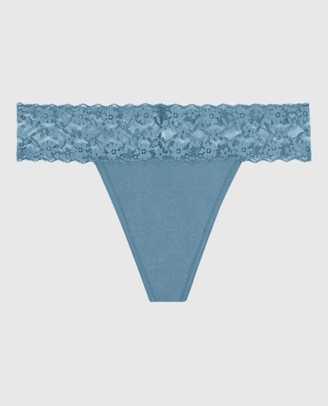 Everyday Thong Panty with Lace Trim sold by La SENZA