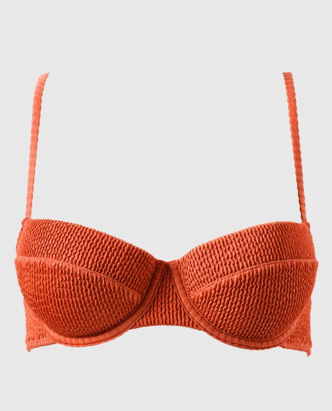 Crinkle Balconette Bikini Top made by La SENZA