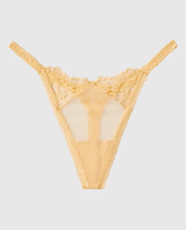 Lace High Leg Thong Panty sold by La SENZA