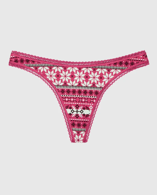 Remix Cotton Thong Panty sold by La SENZA
