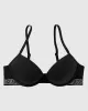 Cotton Logo Push Up Bra in Black sold by La SENZA