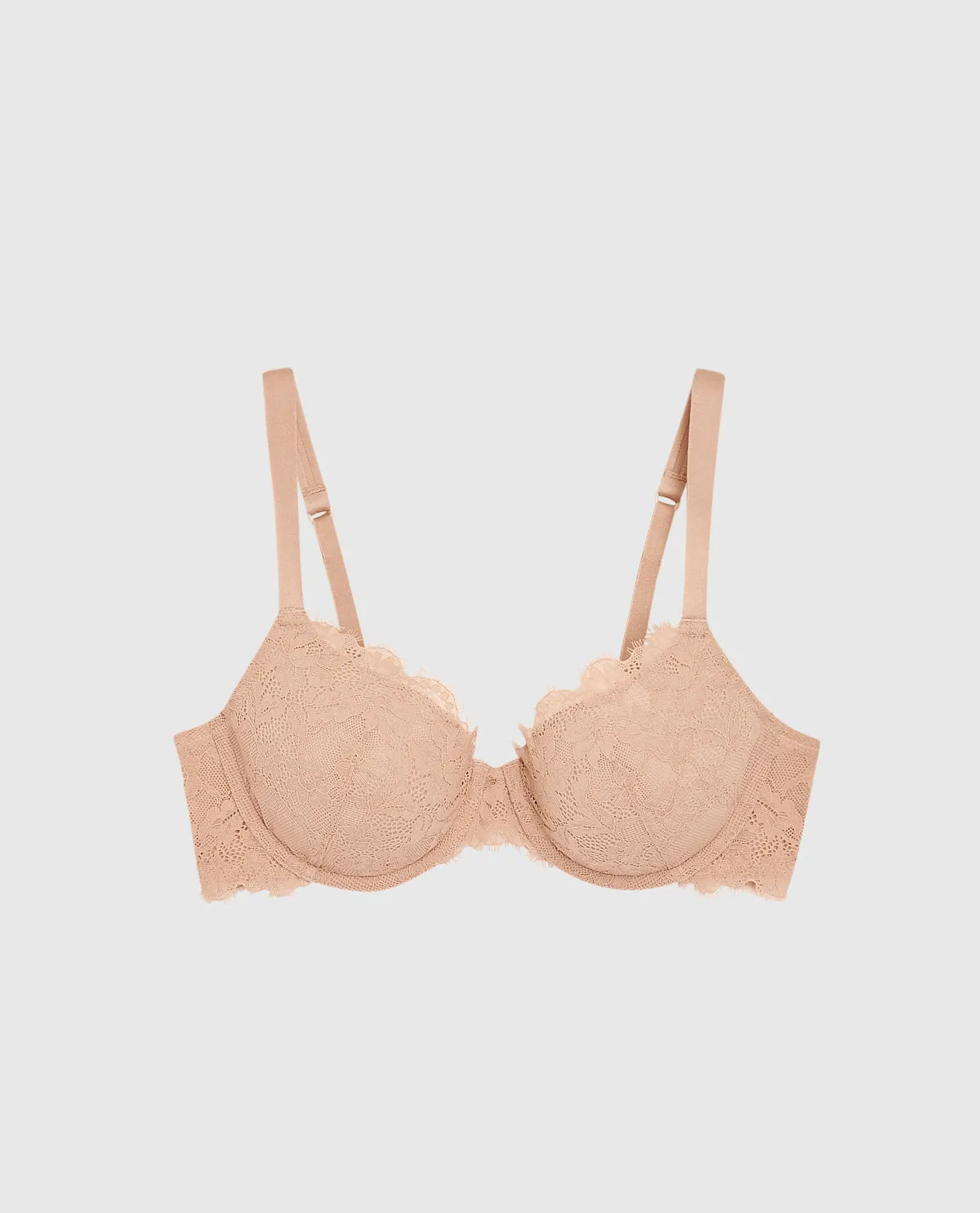 Lightly Lined Full Coverage Bra with Allover Lace in Rosetan sold by La SENZA