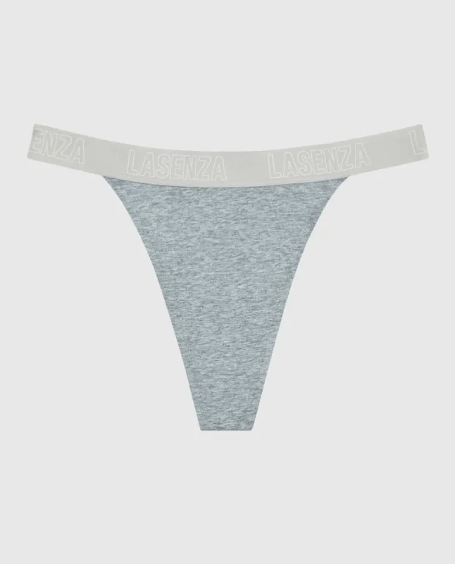 Everyday Thong Panty with Logo Trim sold by La SENZA