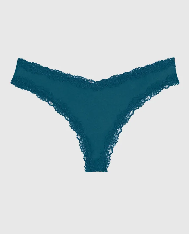 Lace Trim Thong Panty sold by La SENZA