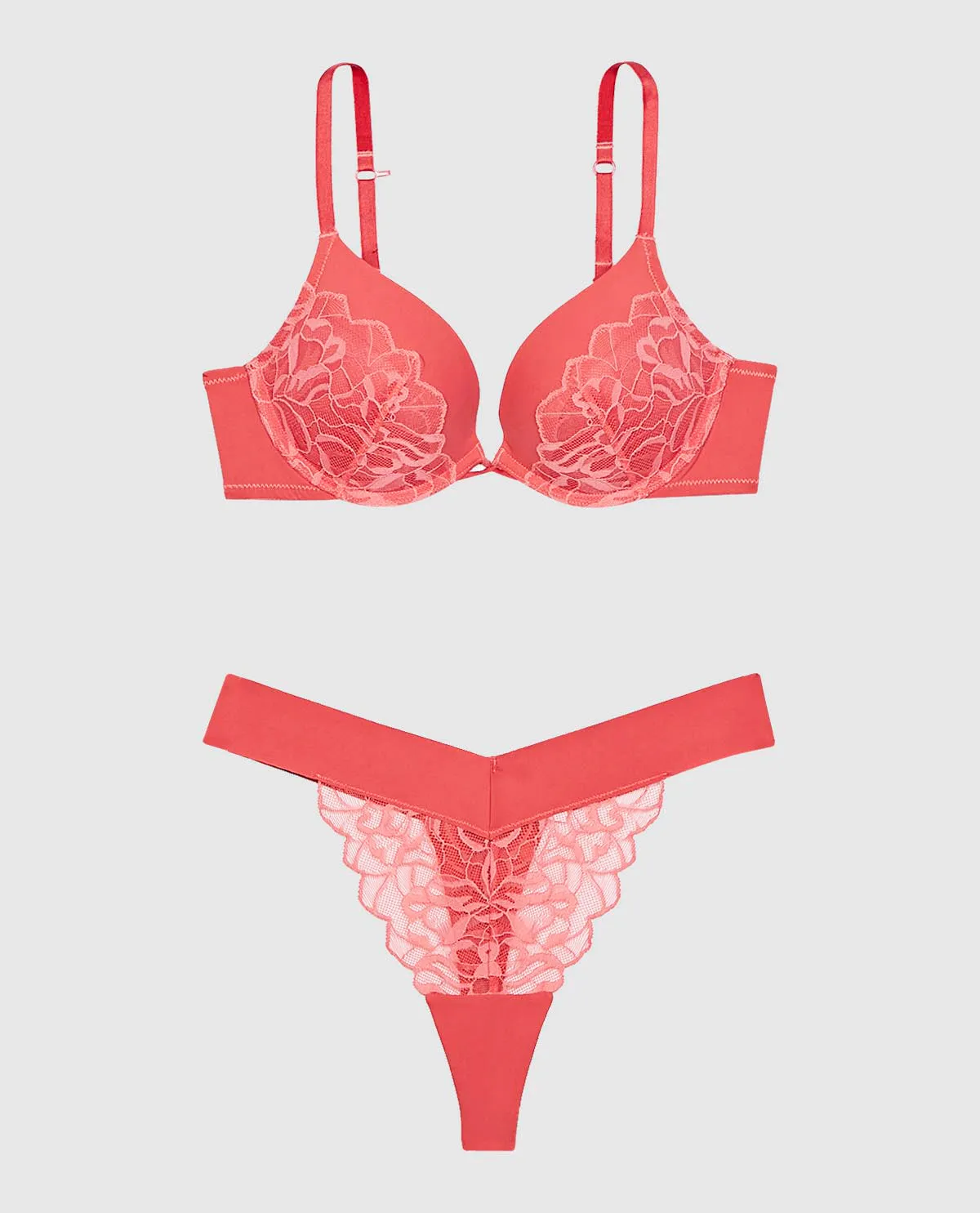 Push Up Plunge Bra with Lace Overlay sold by La SENZA product image thumbnail 2