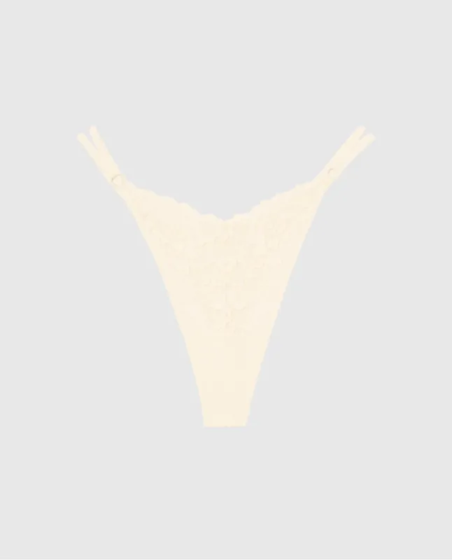 Lace High Leg Thong Panty sold by La SENZA