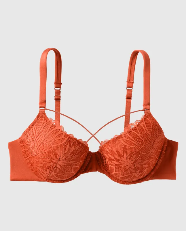 Lightly Lined Full Coverage Bra with Lace Overlay sold by La SENZA