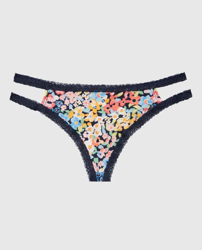 Remix Cotton Thong Panty sold by La SENZA