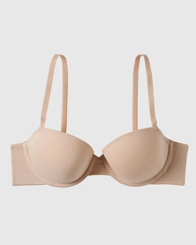 Cotton Lightly Lined Demi Bra in Rosetan sold by La SENZA