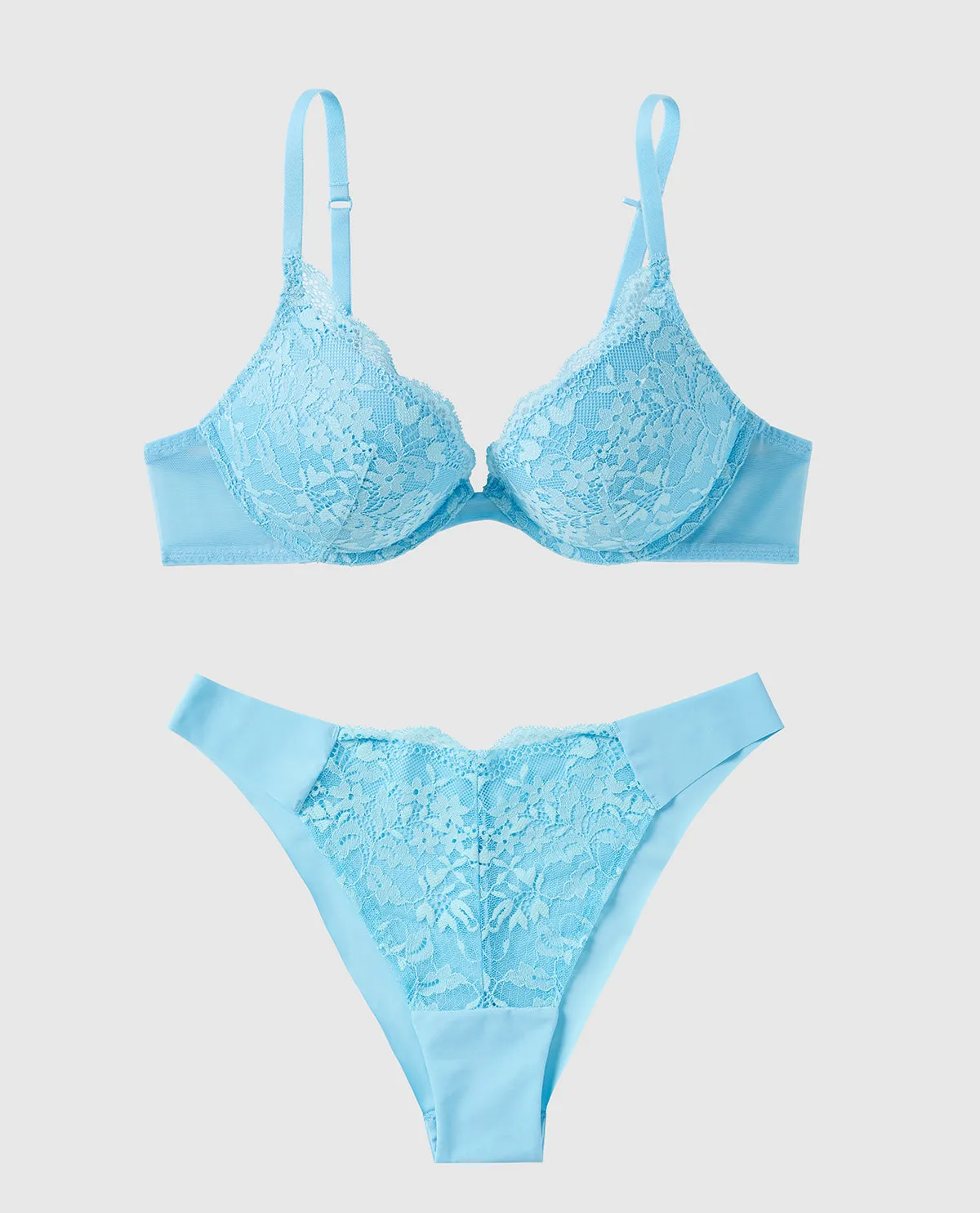 Push Up Plunge Bra with Lace Overlay sold by La SENZA product image thumbnail 3
