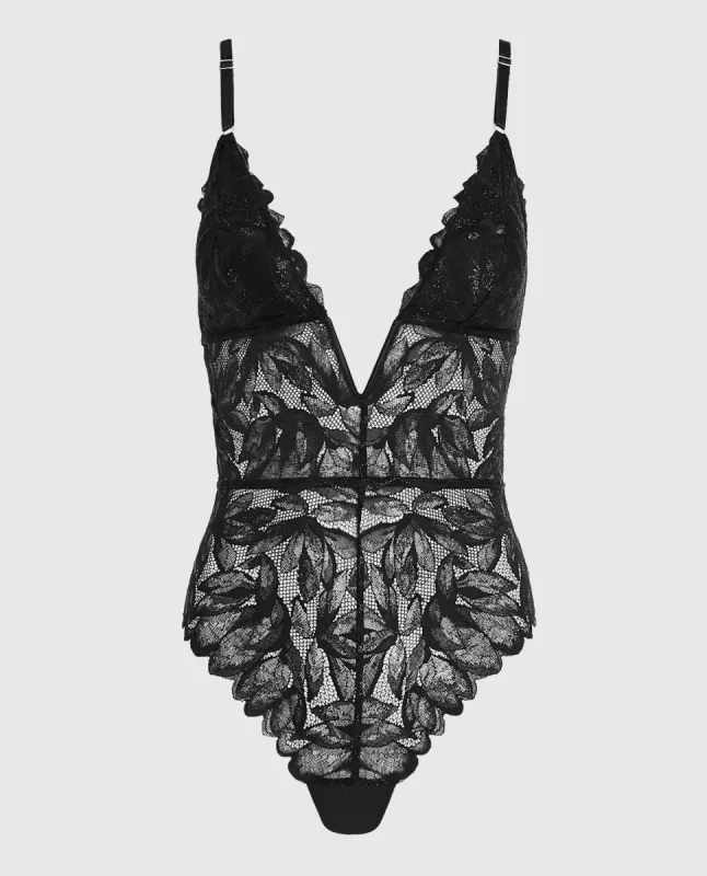 Plunging Lace Bodysuit sold by La SENZA