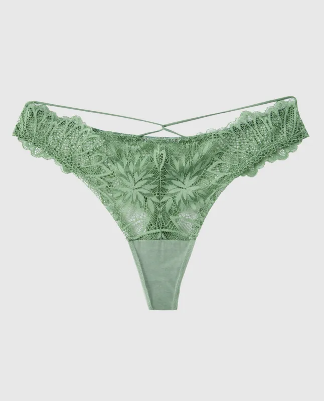 Lace High Leg Thong Panty sold by La SENZA