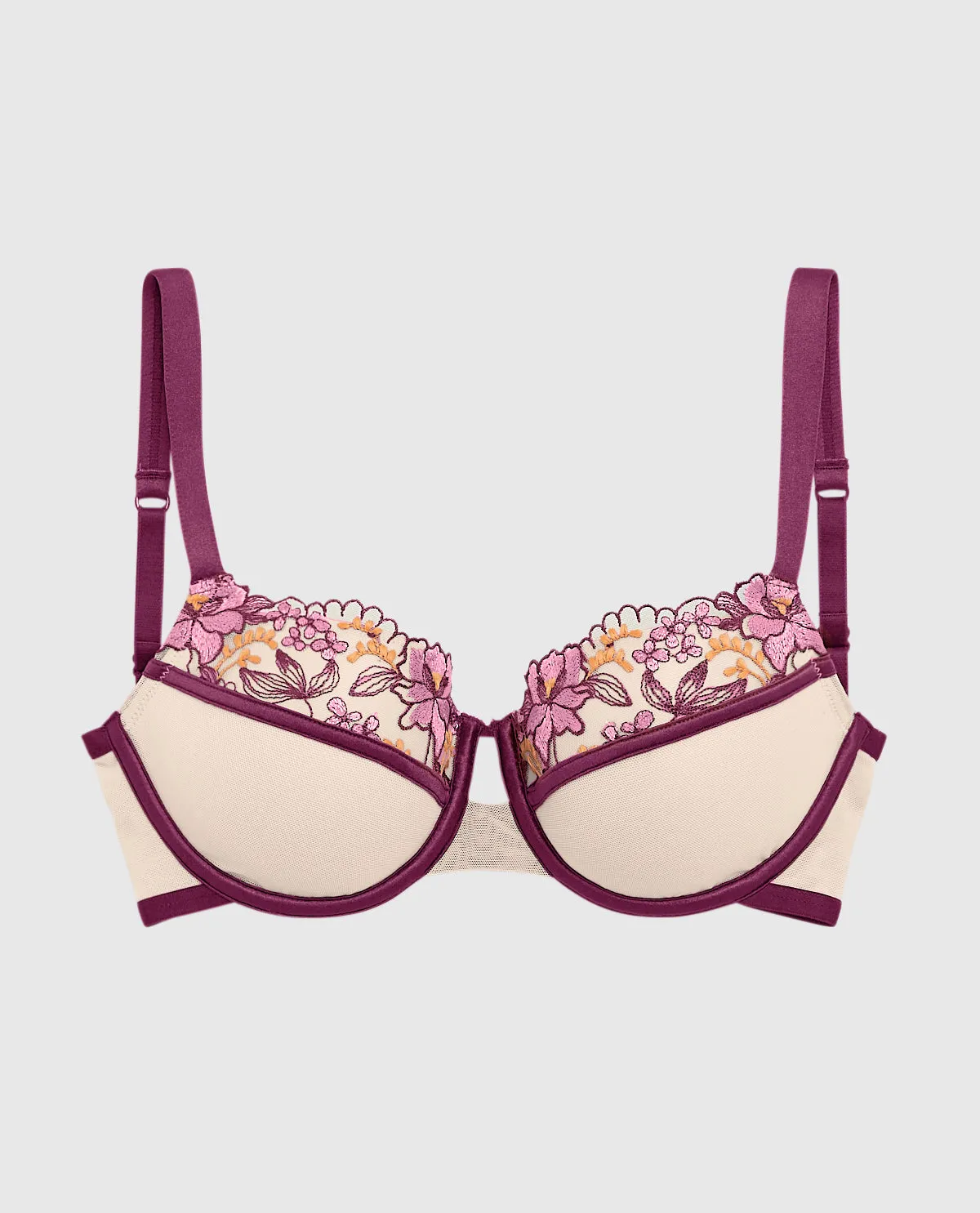 Lightly Lined Balconette Bra with Lace Overlay sold by La SENZA