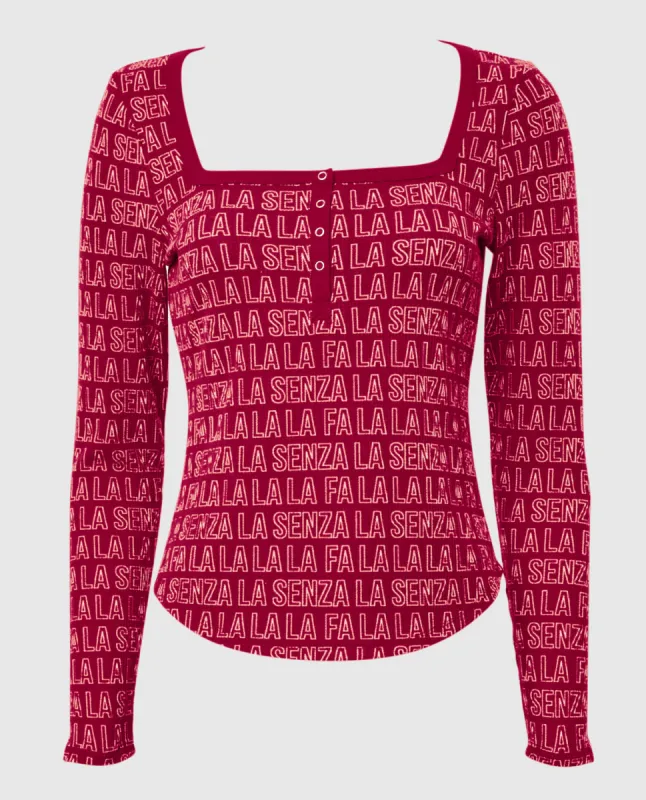 Waffle Henley Top sold by La SENZA