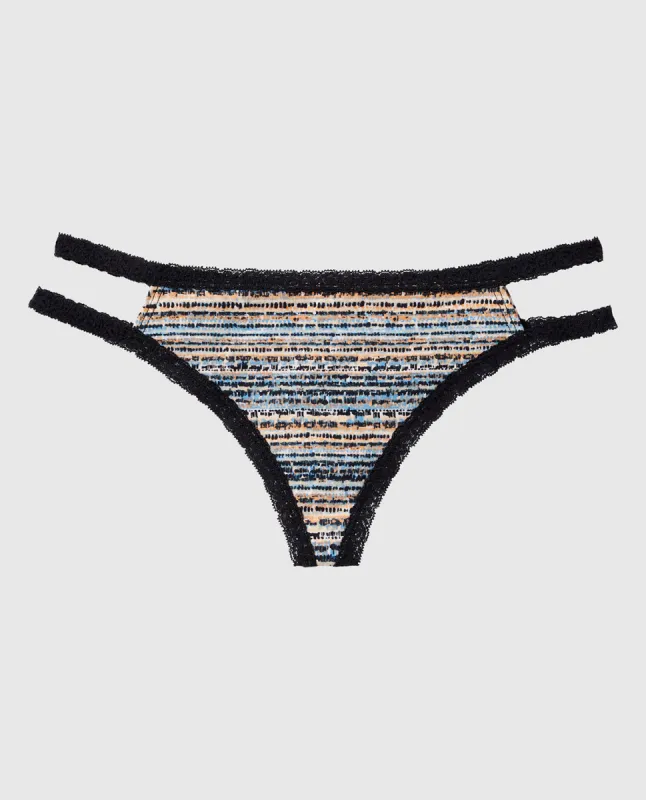 Remix Cotton Thong Panty sold by La SENZA