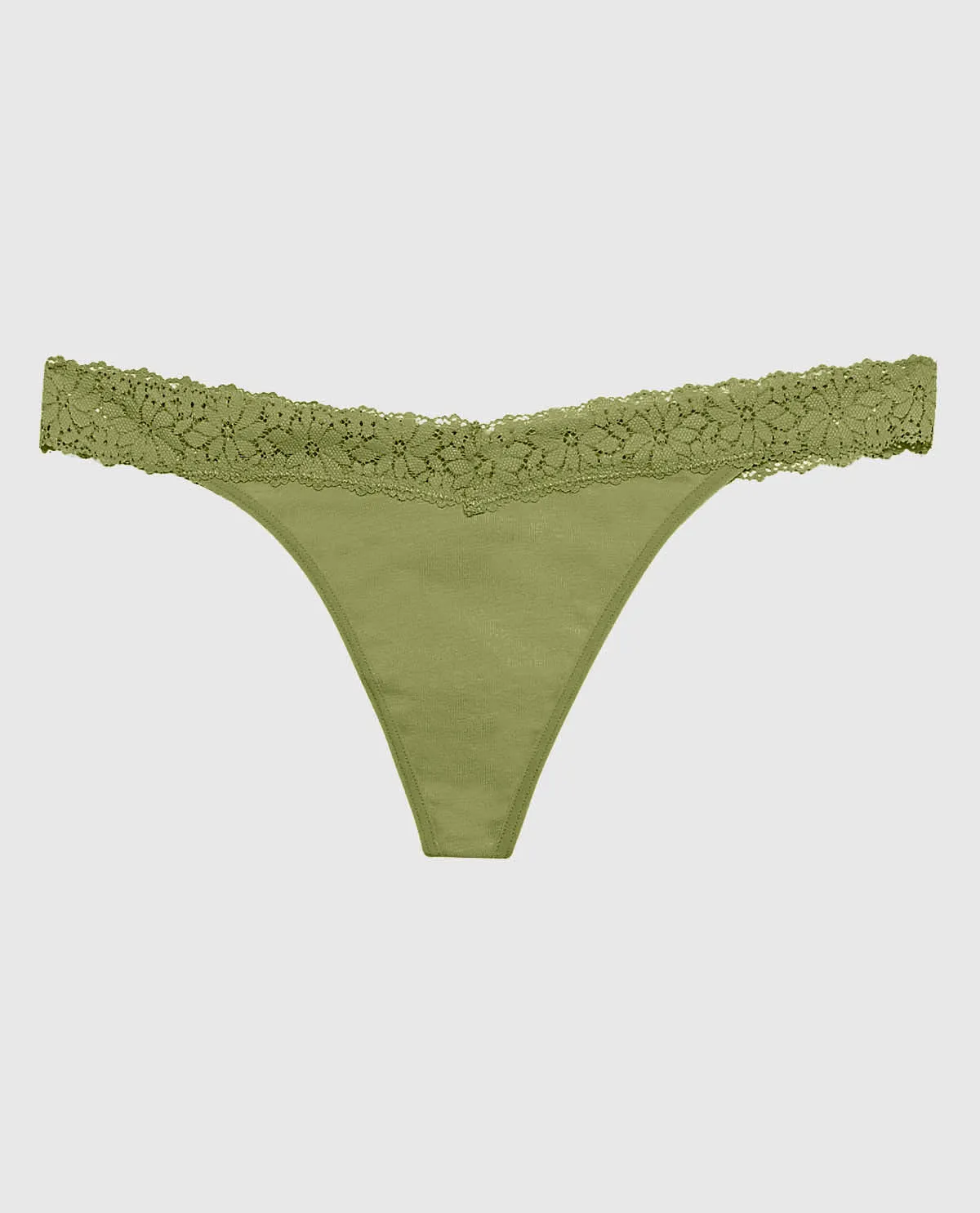 V-Waist Thong Panty with Lace Trim sold by La SENZA
