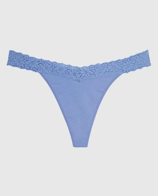 V-Waist Thong Panty with Lace Trim sold by La SENZA