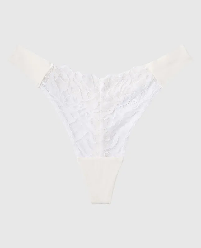 Lace High Leg Thong Panty sold by La SENZA