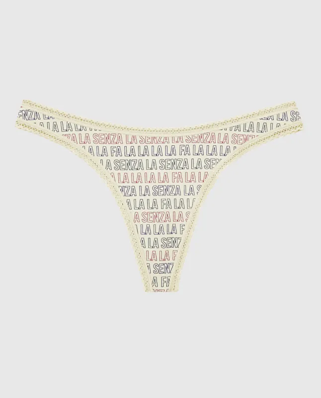 Remix Cotton Thong Panty sold by La SENZA