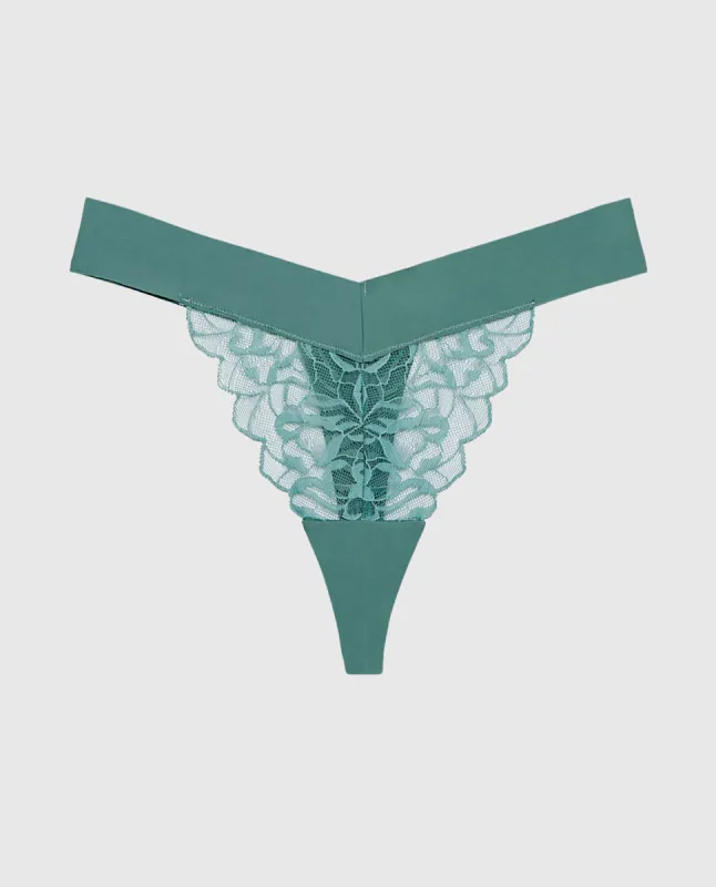 Lace High Leg Thong Panty sold by La SENZA