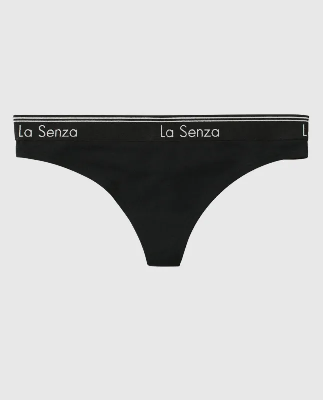 Thong Panty with Logo Band sold by La SENZA