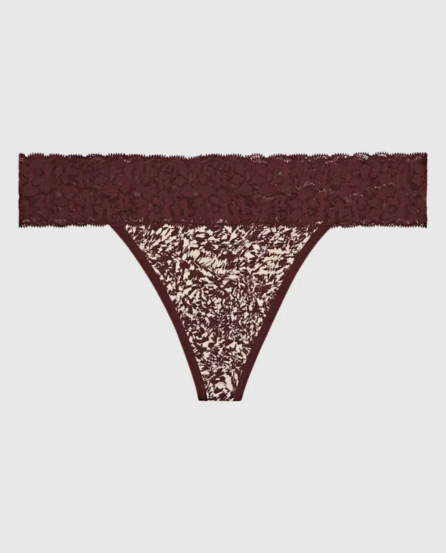 Thong Panty with Lace Trim sold by La SENZA