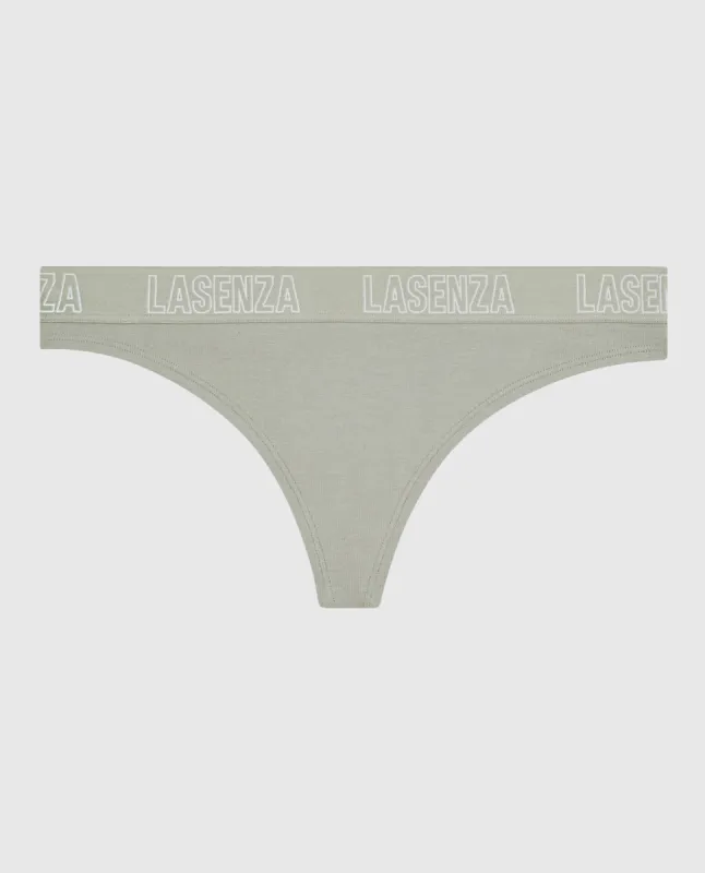 Smooth Thong Panty with Logo Band sold by La SENZA