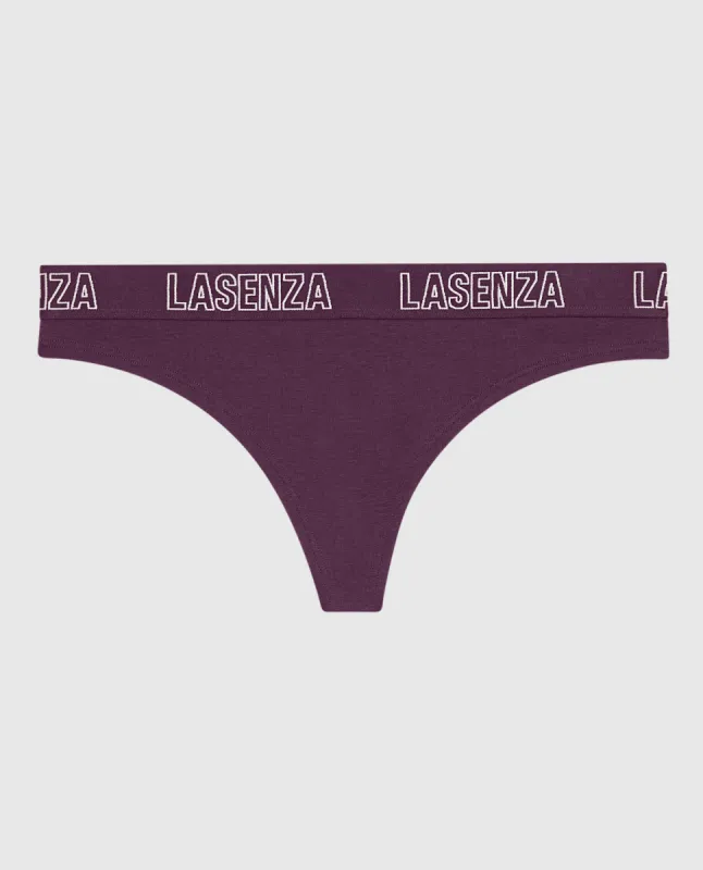 Smooth Thong Panty with Logo Band sold by La SENZA