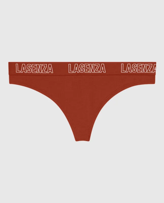 Smooth Thong Panty with Logo Band sold by La SENZA