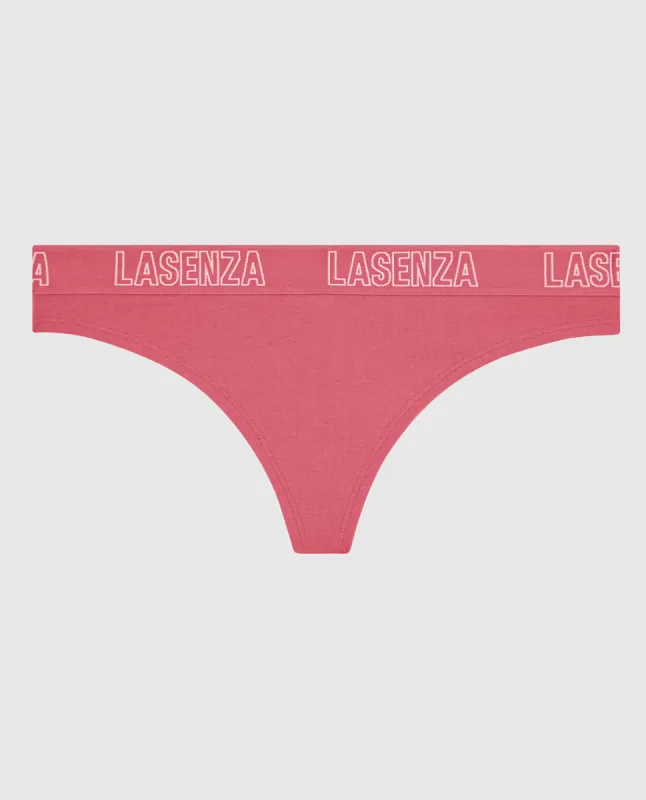 Smooth Thong Panty with Logo Band sold by La SENZA