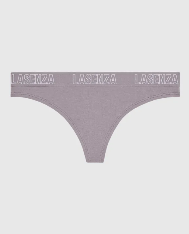 Smooth Thong Panty with Logo Band sold by La SENZA