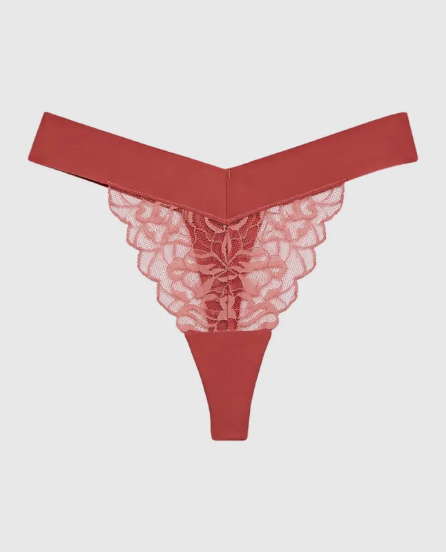 Lace High Leg Thong Panty sold by La SENZA