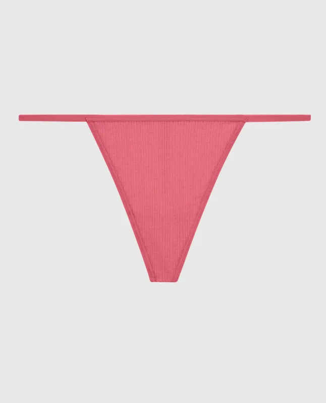 Ribbed G-String Panty in Romantic Pink sold by La SENZA