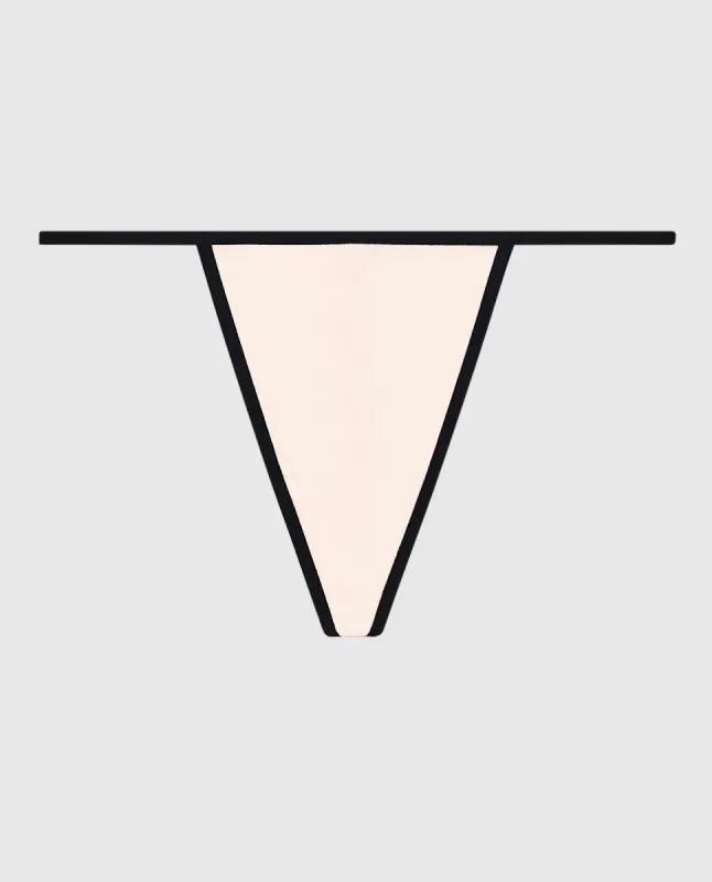 Ultrasoft Ribbed G-String Panty in Ivory Dawn sold by La SENZA