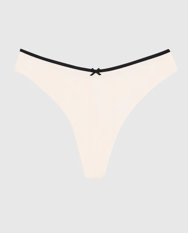 Ultrasoft Modal High Leg Ribbed Thong Panty sold by La SENZA