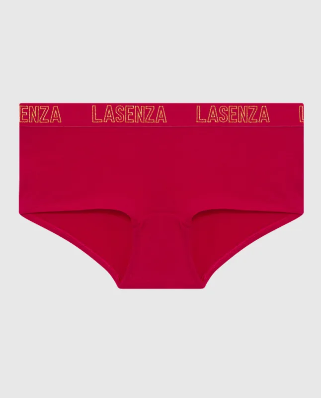 Boyshort Panty with Logo Band in Cosmo Red sold by La SENZA