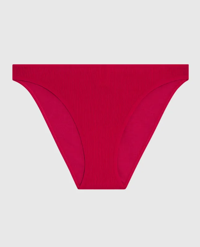 Ribbed Bikini Panty in Cosmo Red sold by La SENZA