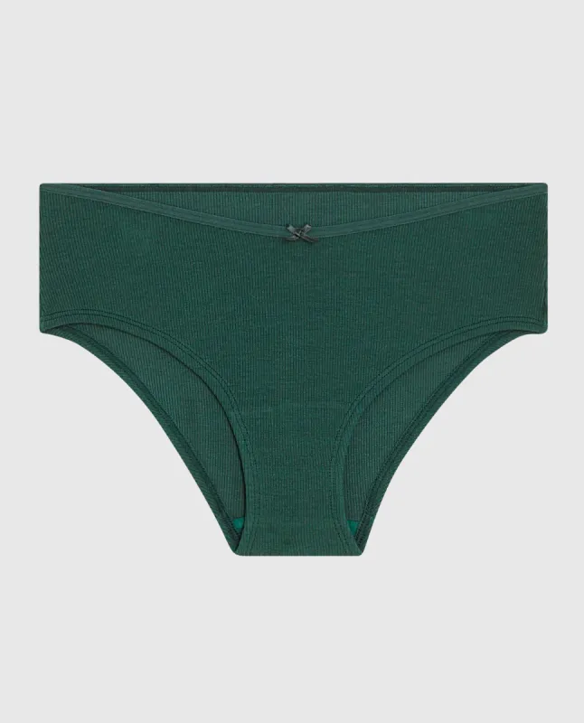 Ultrasoft V-Waist Ribbed Hipster Panty in Emerald Green sold by La SENZA