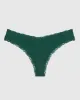 Thong Panty with Lace Trim in Emerald Green sold by La SENZA